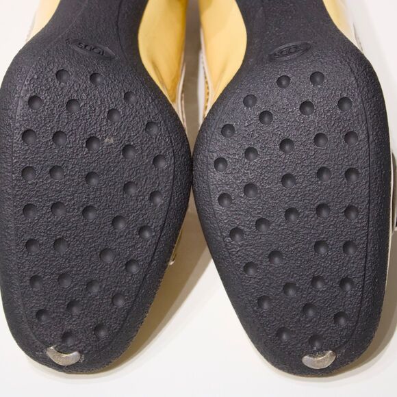 Tod’s Made in Italy Light Yellow Beige Patent Leather Heels Women Size 8 - Picture 13 of 16